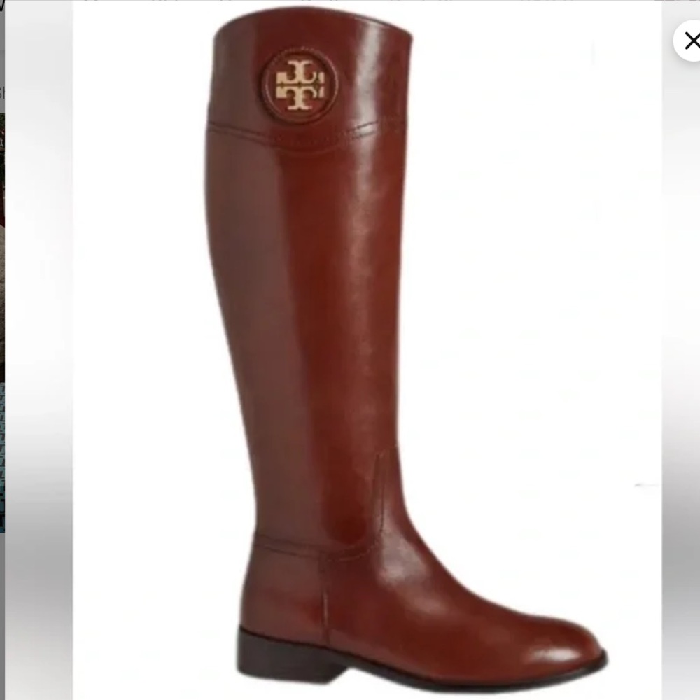 Tory Burch Ashlynn Riding Boots Venus Leather Almond 203 8M MSRP$600